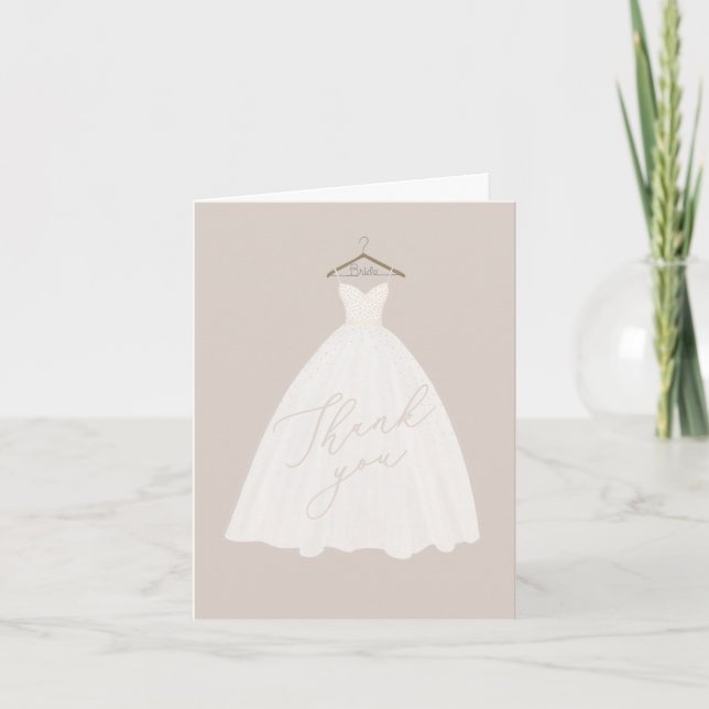 Carte Belle robe mariage nuptiale merci (Devant)