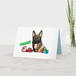 Carte Belle Tan Noir Allemand Berger Joyeux Pâques