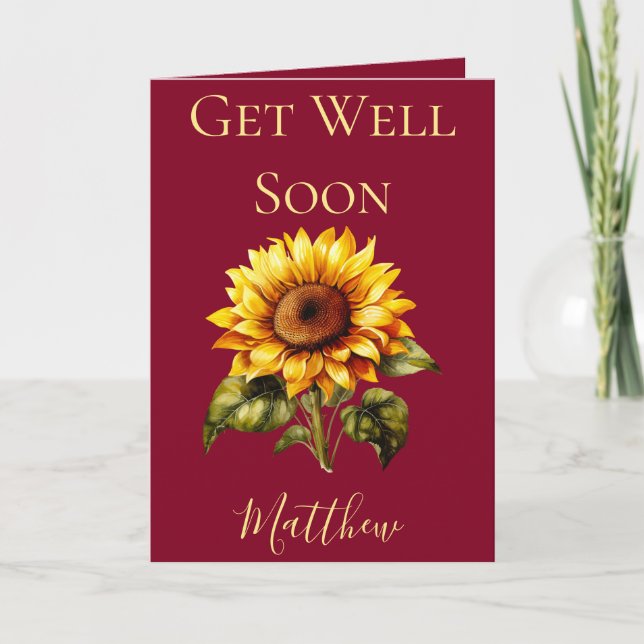 Carte Belle Tournesol Se Bien Bientôt (Devant)