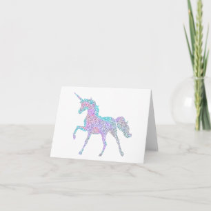 Carte Belle Unicorne colorée BLANK