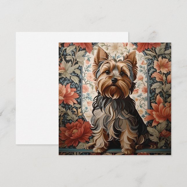 Carte Belle Yorkie | Yorkshire Terrier Portrait (Devant / Derrière)