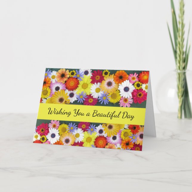 Carte Belles fleurs d'anniversaire, front personnalisé (Devant)