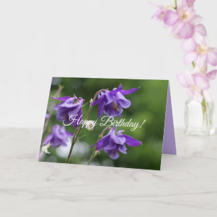 Carte Belles fleurs violettes éclatantes Aquilegia vulga
