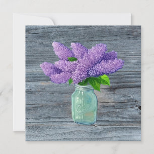 Carte Belles Lilacs En Mason Jar Rustique