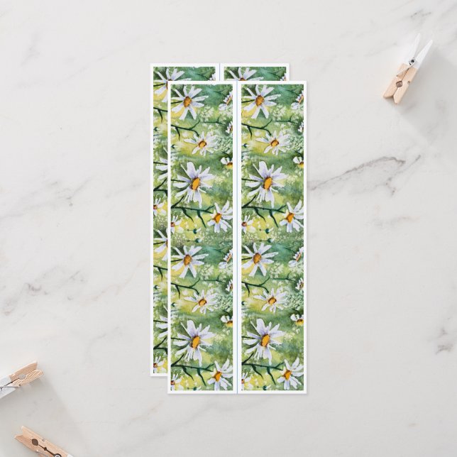 Carte Belles marguerites Deux Signets (Devant/Arrière en situation)