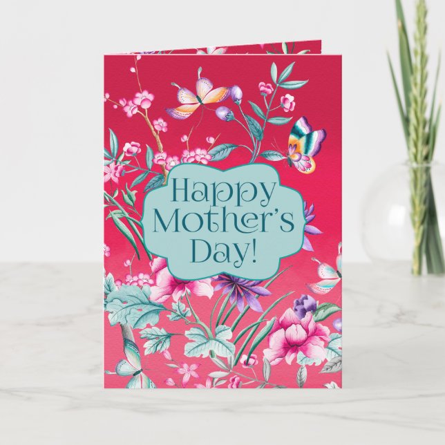 Carte Belles papillons et fleurs | Fête des mères (Devant)