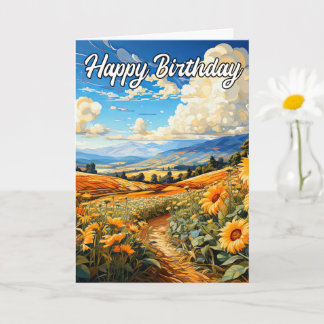 Carte Belles Tournesols En Belle Journée Nuageuse