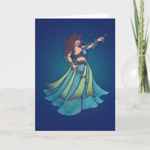 Carte Belly Dancer Ruby Teal Art