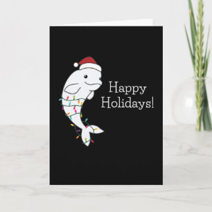Carte Béluga Baleine Joyeux Noël Animaux d'hiver Baleine