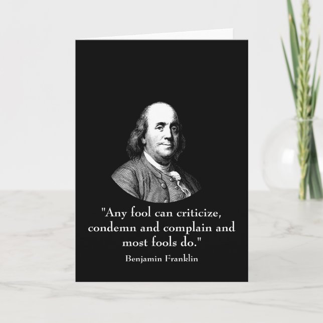 Carte Ben Franklin et citation (Devant)