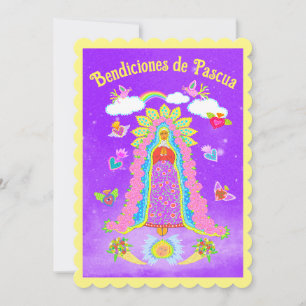 Carte Bendiciones de Pasqua Virgen Maria Pâques