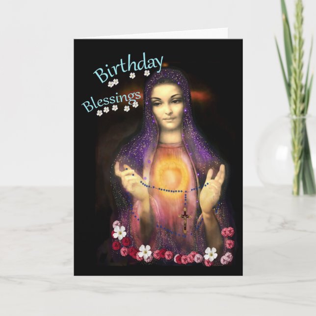 Carte Bénédiction d'anniversaire et un beau gardien (Devant)