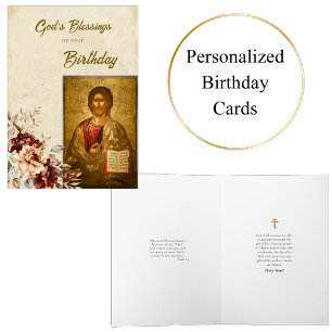 Carte Bénédiction de Dieu Anniversaire Orthodoxe Icône C