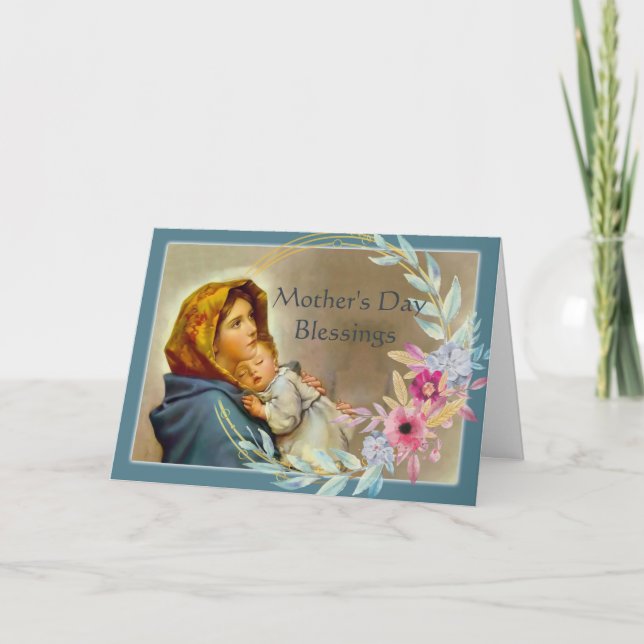 Carte Bénédiction de la fête des mères avec Madonnina (Devant)