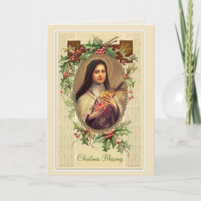 Carte Bénédiction de Noël de St Therese de cru (Devant)