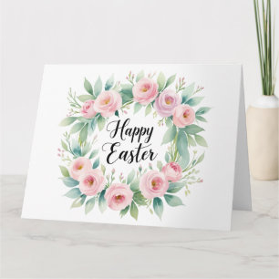 Carte Bénédiction de Pâques - Floral Cross Aquarelle Gre