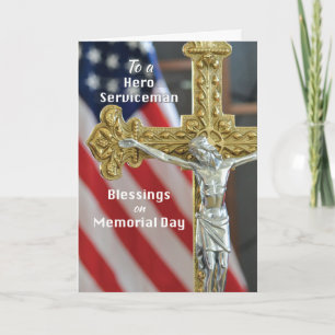 Carte Bénédiction du jour commémoratif au militaire avec
