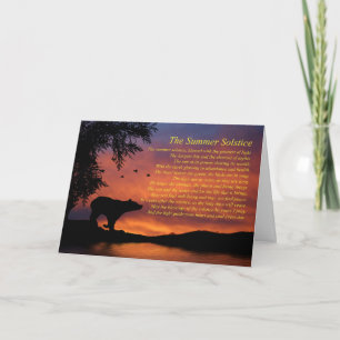 Carte Bénédiction du solstice d'été avec ours et oiseaux