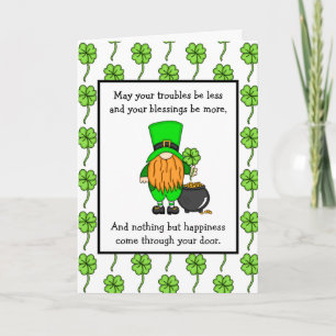 Carte Bénédiction irlandaise   Joyeuse Saint-Patrick   G