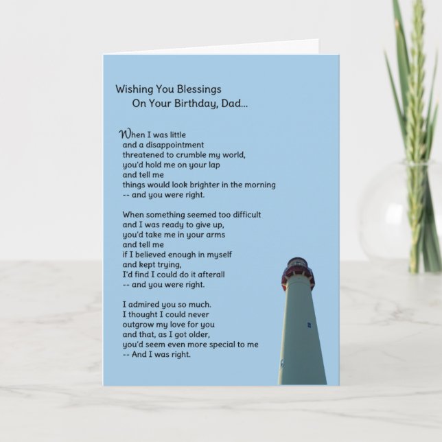 Carte Bénédiction pour ton anniversaire, papa... (Devant)