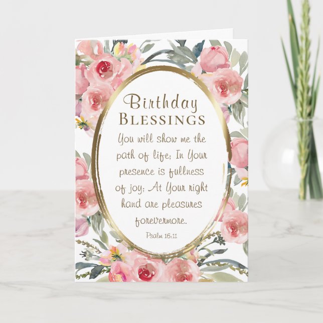 Carte Bénédictions d'anniversaire Inspirationnel Élégant (Devant)