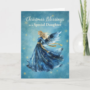 Carte Bénédictions de Noël de fille Ange de Lumière