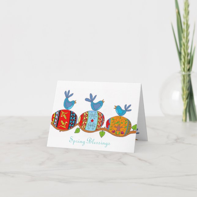 Carte Bénédictions de printemps Art populaire ukrainien (Devant)