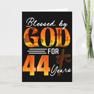 Carte Béni par Dieu pendant 44 ans Cadeau 44e anniversai