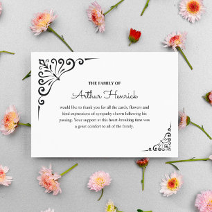 Carte Bereavity Sympathy Funeral Merci Note