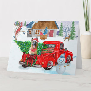Carte Berger Allemand En Livraison De Noël Camion Neige