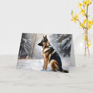 Carte Berger Allemand Laisser Neige Noël