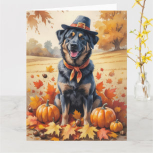 Carte Berger belge Malinois dans l'art de Thanksgiving a