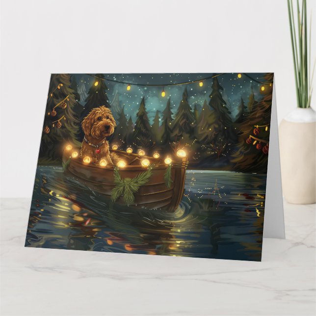 Carte Bernedoodle Noël Festival Voyage (Devant)
