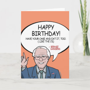 Carte Bernie Sanders Anniversaire - Prenez votre gâteau