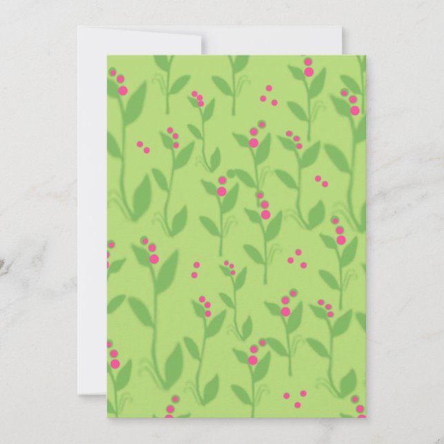 Carte Berries roses sur Feuilles verts (Devant)