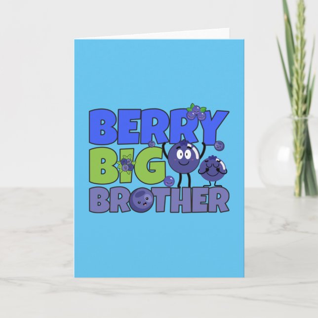 Carte Berry Big Brother - Pun à bleuets - frère (Devant)