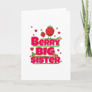 Carte Berry Big Sister - Pun mignonne aux fraises