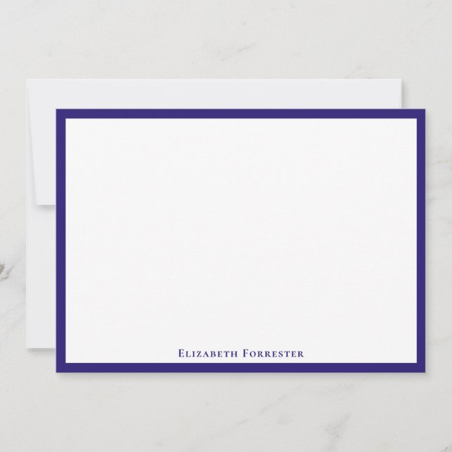 Carte Berry Blue Elegant Moderne Flat Note (Devant)