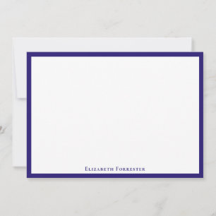 Carte Berry Blue Elegant Moderne Flat Note