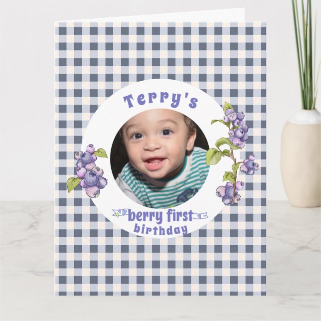 Carte Berry Blueberry Premier anniversaire (Devant)