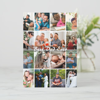 Carte Best Dad Ever 16 Photo Collage Personalized Father