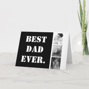 Carte BEST DAD EVER Family Photo Collage Fête des pères