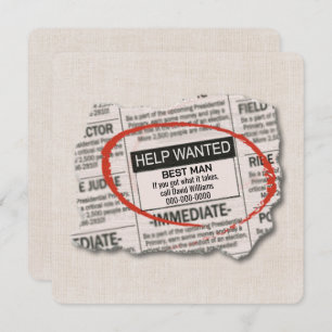 Carte Best Man Demander Annonce de journal