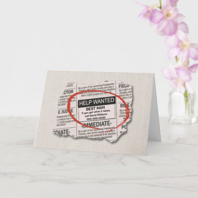 Carte Best Man Request Want Ad (Orchidée)