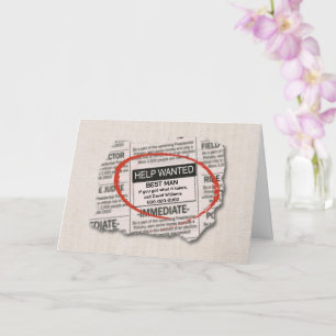 Carte Best Man Request Want Ad