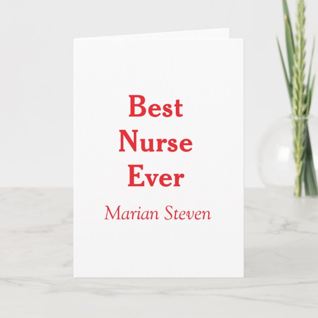 Carte Best nurse ever medical professional paramedical d (Devant)