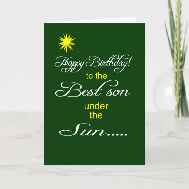 Carte Best son under the sun happy birthday wish (Devant)