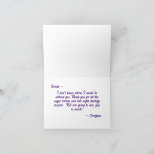Carte Bestie de travail personnalisé Soutien émotionnel 