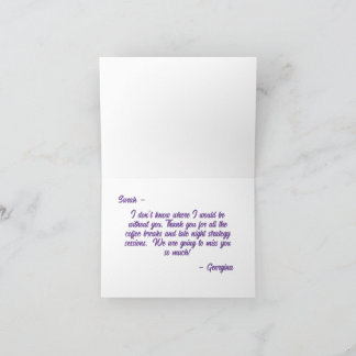 Carte Bestie de travail personnalisé Soutien émotionnel 