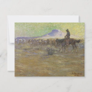 Carte Bétail d'élevage de cowboys sur la chaîne par Lon